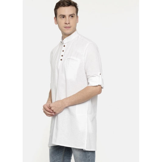 Dapper Men's Cotton Men Casual White Kurta Shirt (Material: Cotton, (Color:White)