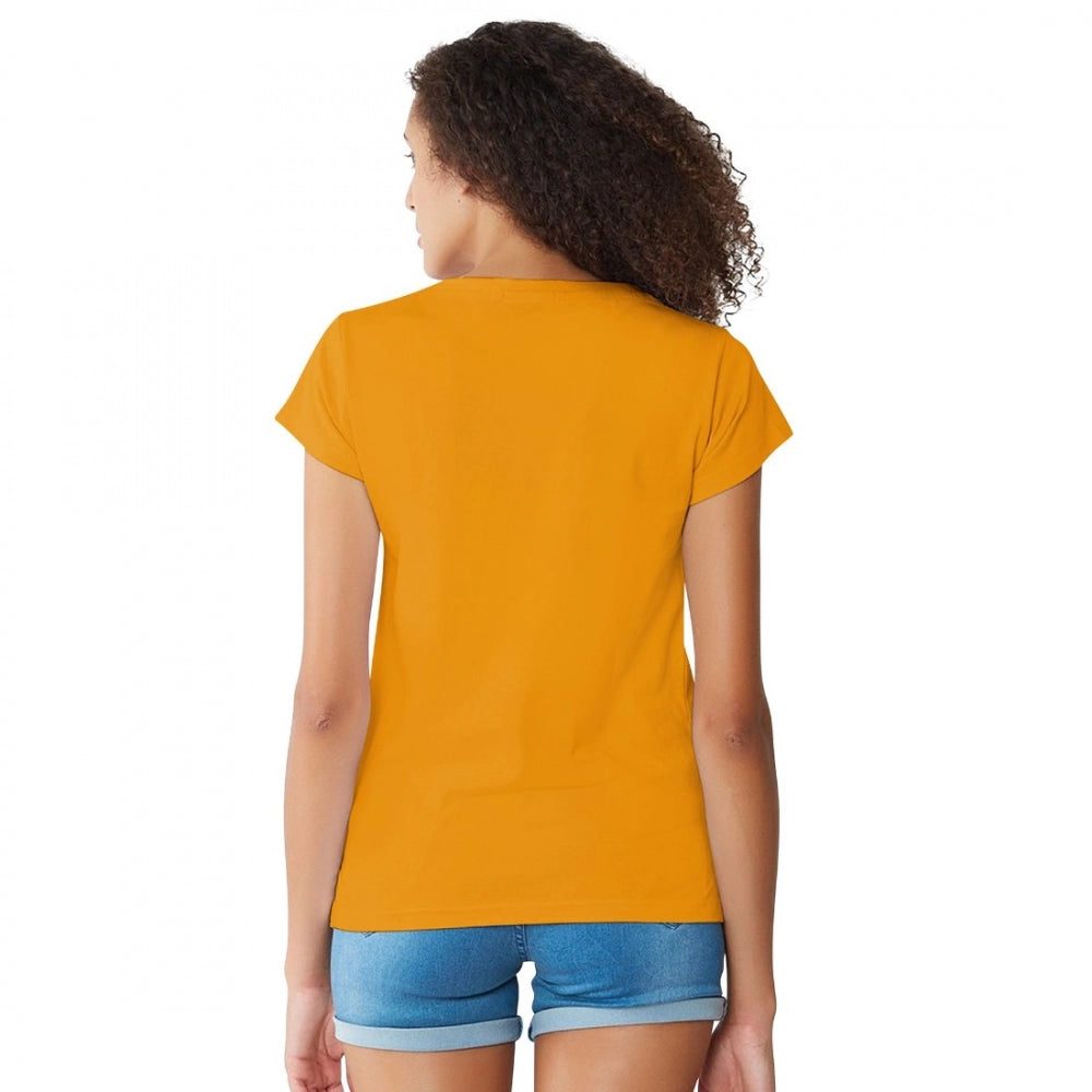 Regal Women's Cotton Western Wear T Shirt (Yellow)