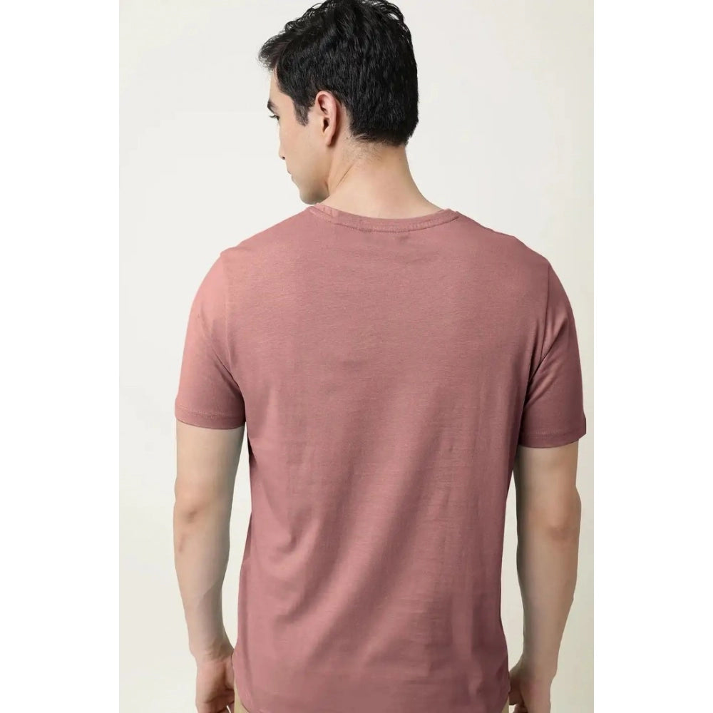 Generic Men's��Casual Half sleeve Solid��Cotton V Neck T-shirt (Onion)