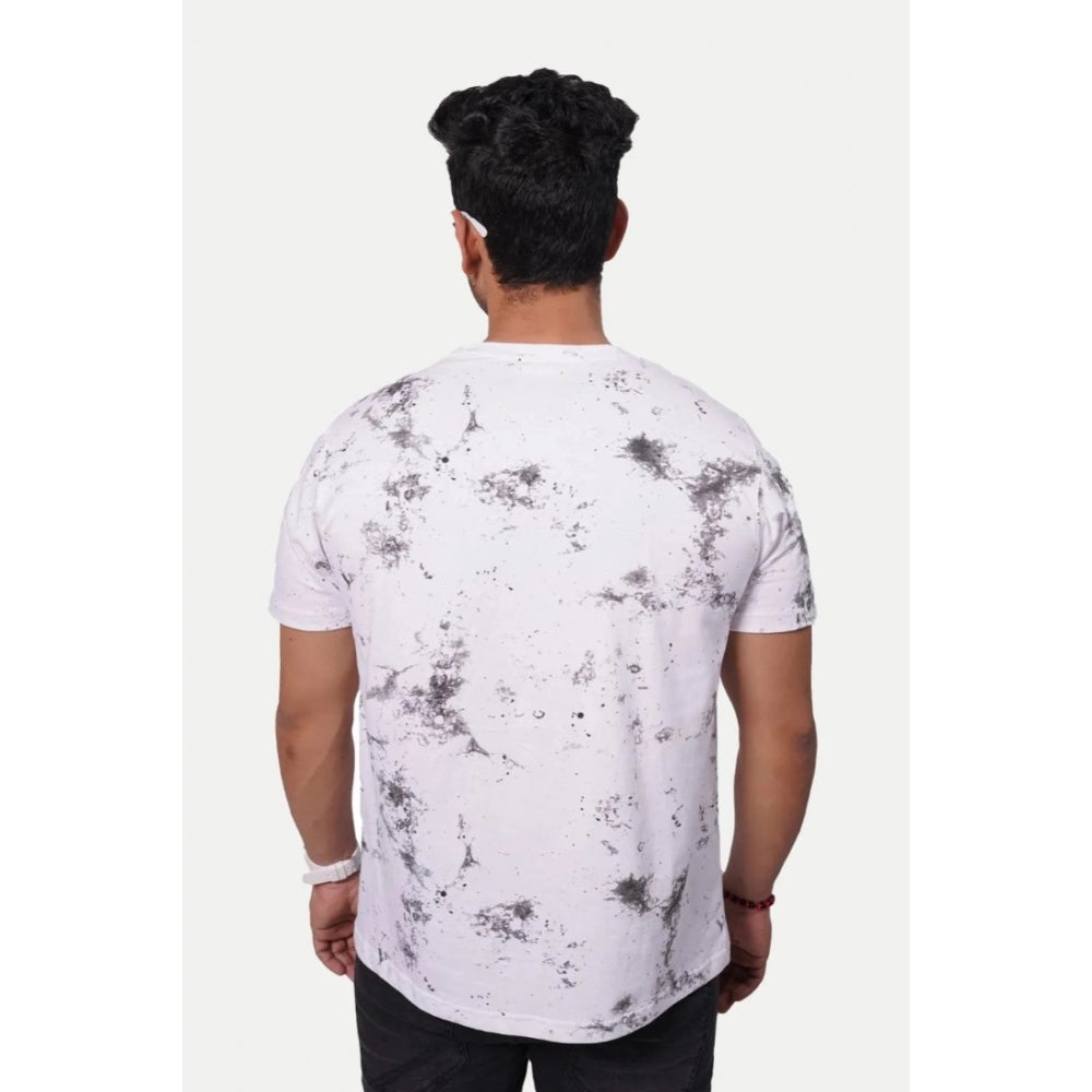 Generic Men's��Casual Half sleeve Printed Cotton Crew Neck T-shirt (White)