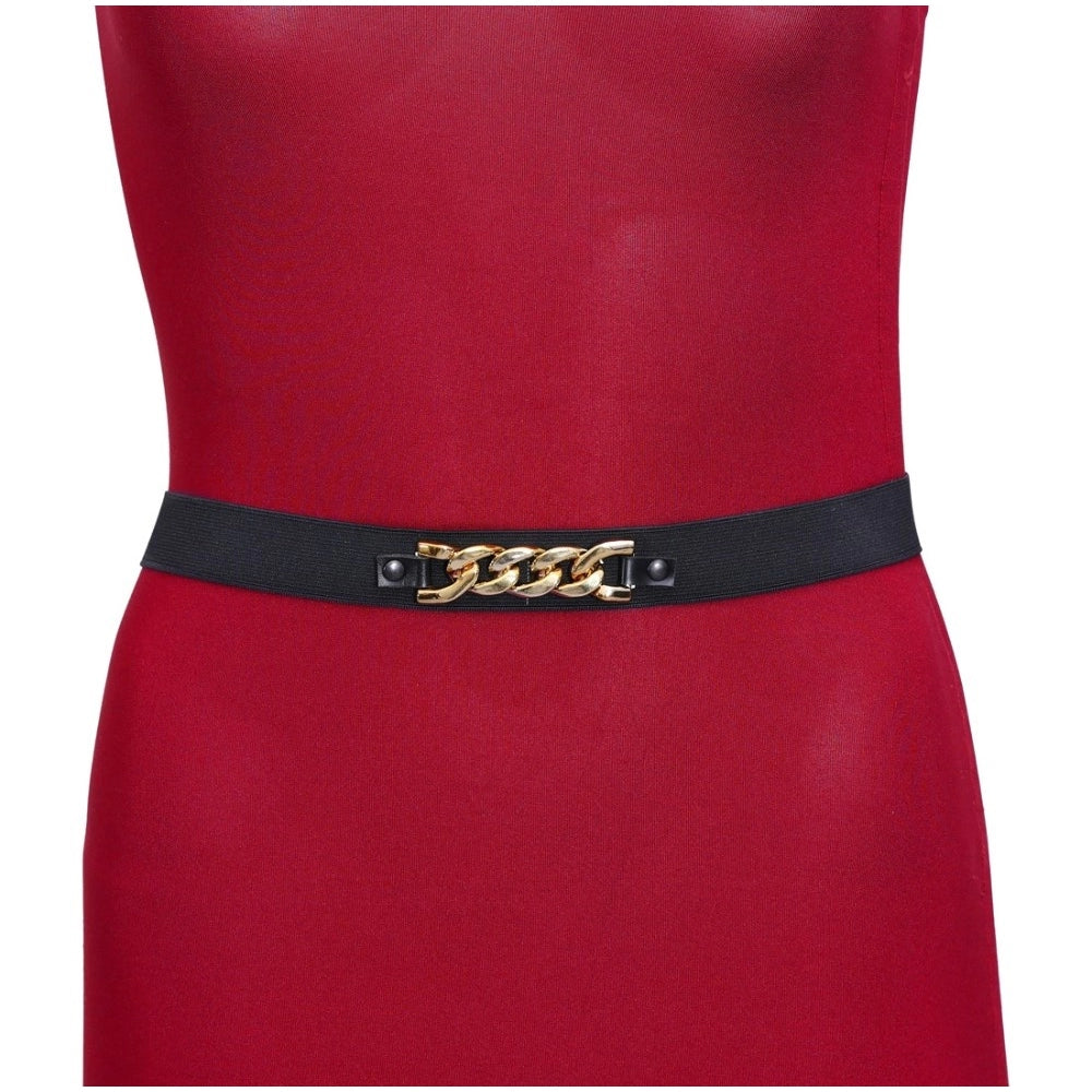 Generic Women's Gold & Black Color Kamarband Elastic Waist Belt For Women//Girls Adjustable Hip Belt