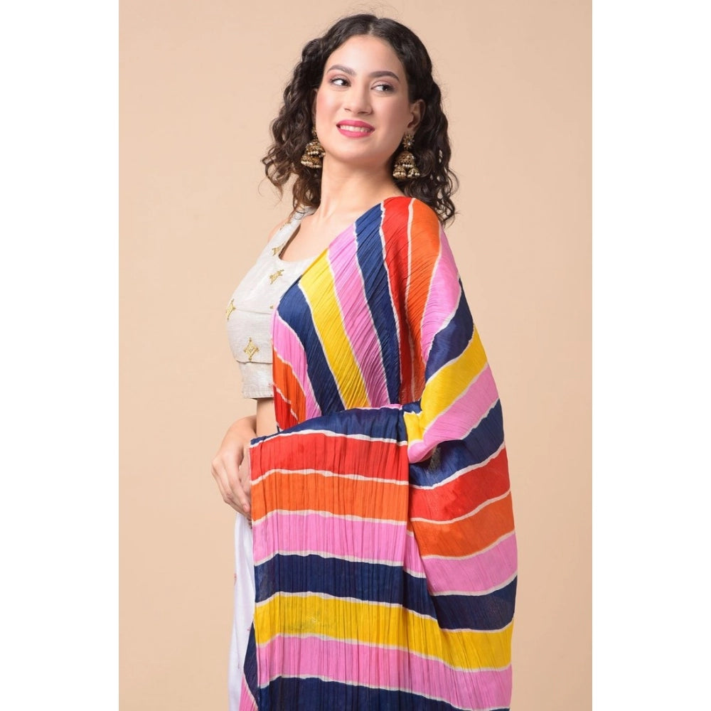 Generic Women's Chanderi Printed Dupatta (Multicolor, Length: 2.25 to 2.50 Mtr)