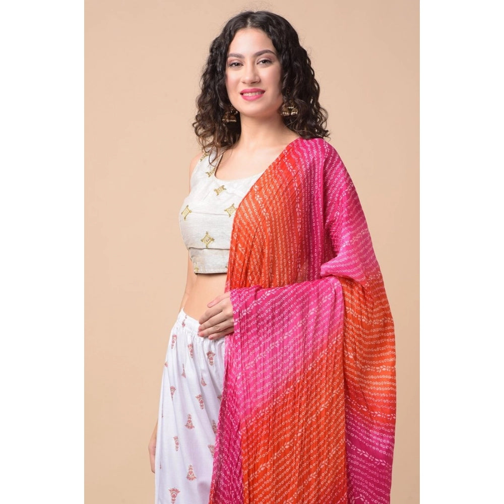 Generic Women's Chanderi Printed Dupatta (Multicolor, Length: 2.25 to 2.50 Mtr)