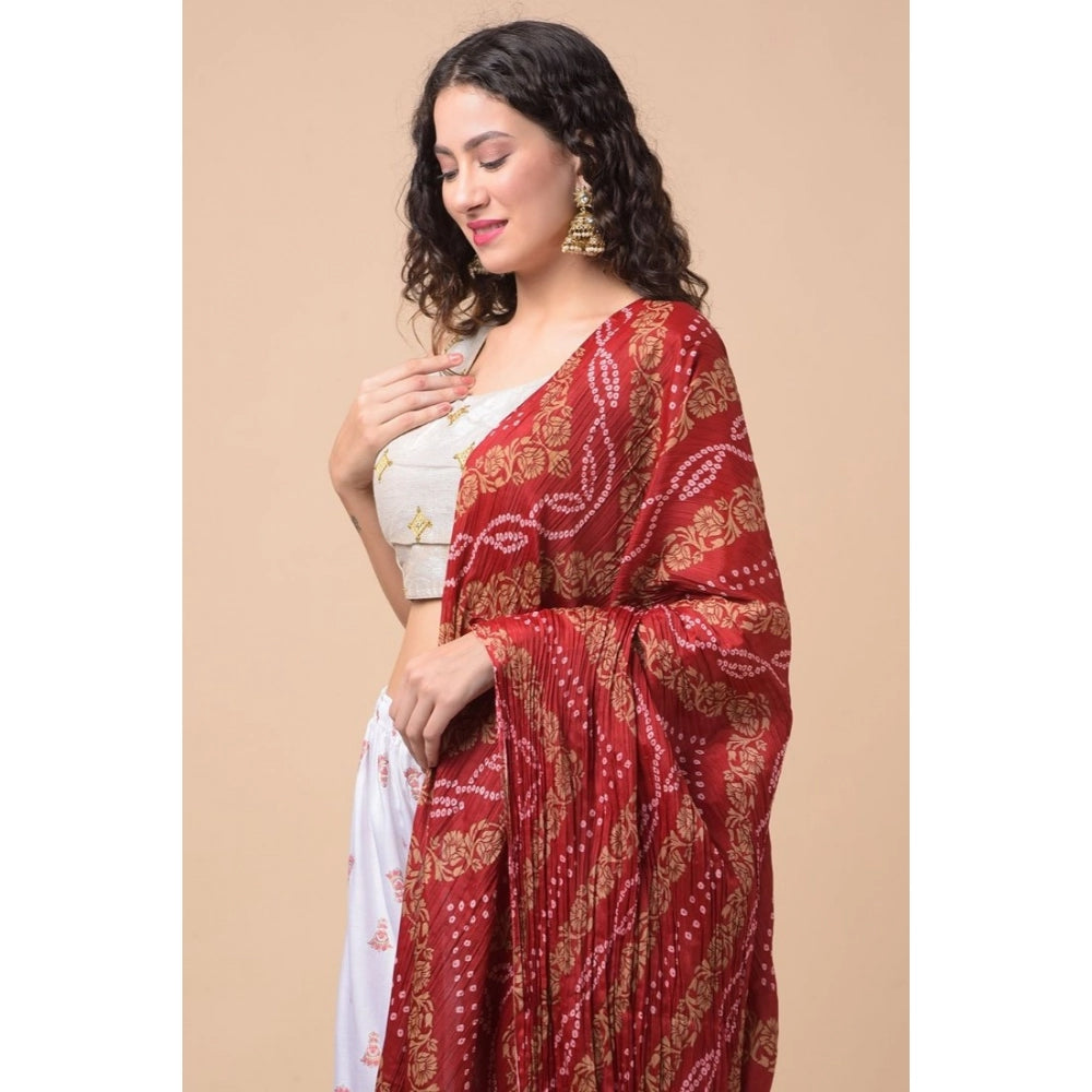 Generic Women's Chanderi Printed Dupatta (Multicolor, Length: 2.25 to 2.50 Mtr)