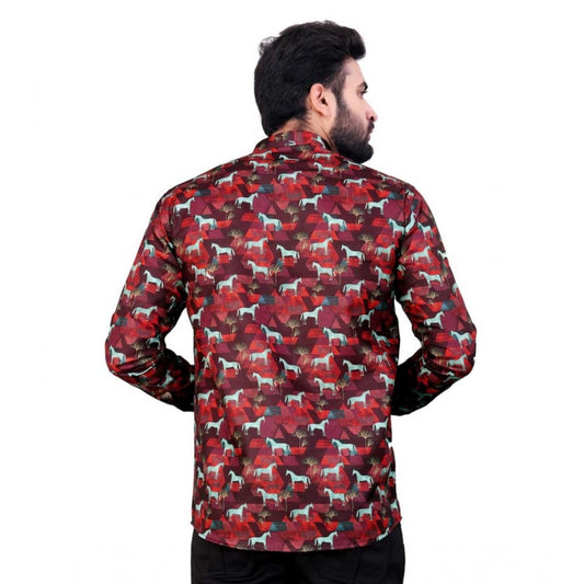 The Grand Kurta Men's Cotton Blended Printed Full Sleeve Shortkurta (Multicolor)