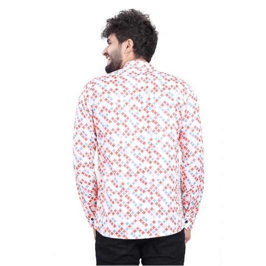 The Regal Drop Men's Cotton Blended Printed Full Sleeve Shortkurta (Multicolor)