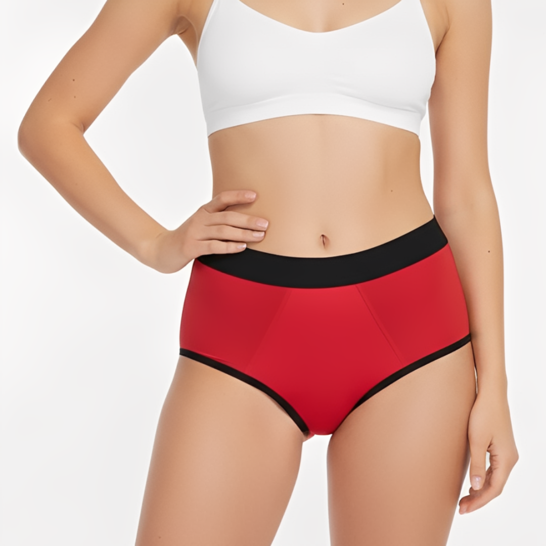 Women's Leakproof Period Panty – High Absorbency Menstrual Underwear (Red)