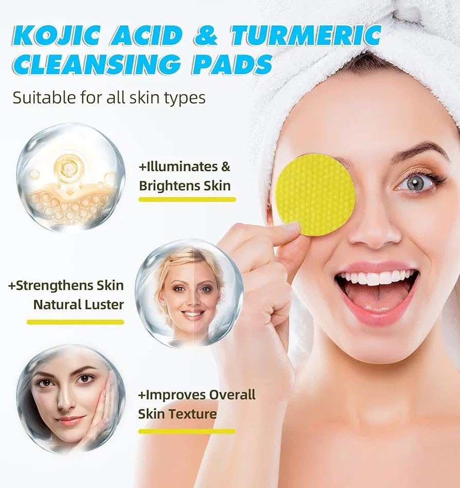 Turmeric and Kojic Acid Face Cleansing Pads