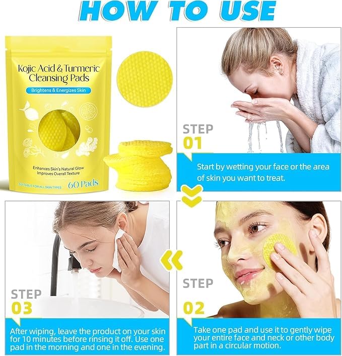 Turmeric and Kojic Acid Face Cleansing Pads