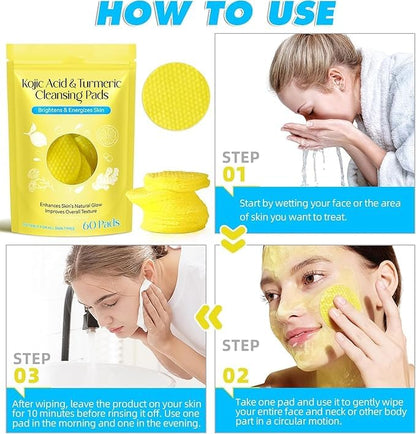 Turmeric and Kojic Acid Face Cleansing Pads