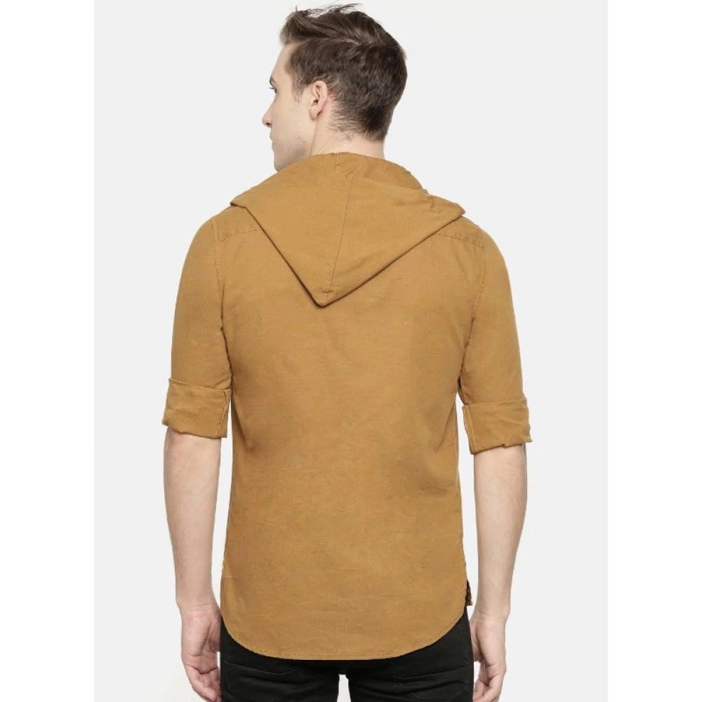 Generic Men's Cotton Casual Short Cross Kurta Shirt (Material: Cotton, (Color:Cream)