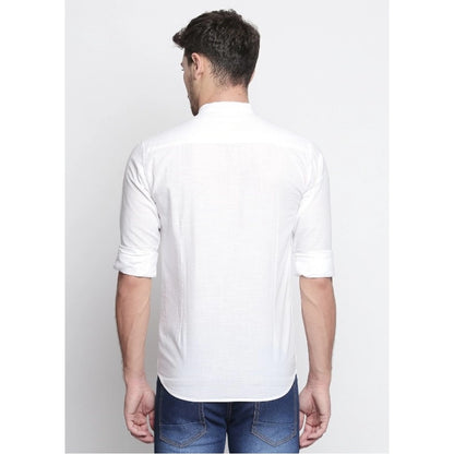 Generic Men's Cotton Slim Fit Casual Shirt (Material: Cotton, (Color:White)