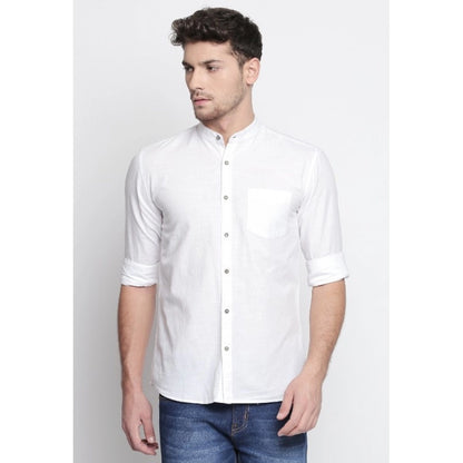 Generic Men's Cotton Slim Fit Casual Shirt (Material: Cotton, (Color:White)