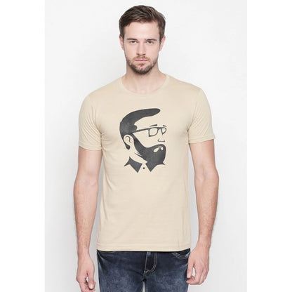 Generic Men's Cotton Slim Fit Half Sleeve T-Shirt (Material: Cotton, (Color:Beige)