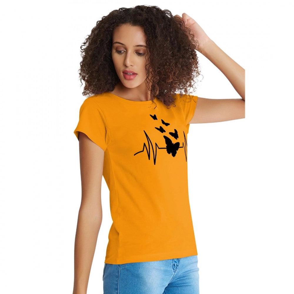 Regal Women's Cotton Western Wear T Shirt (Yellow)