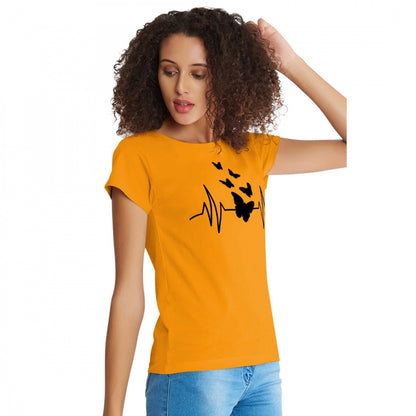 Regal Women's Cotton Western Wear T Shirt (Yellow)