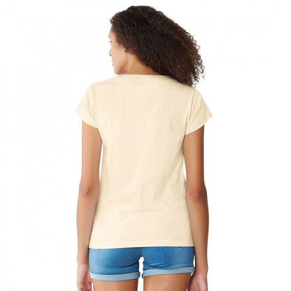 Opulent Women's Cotton Western Wear T Shirt (Cream)