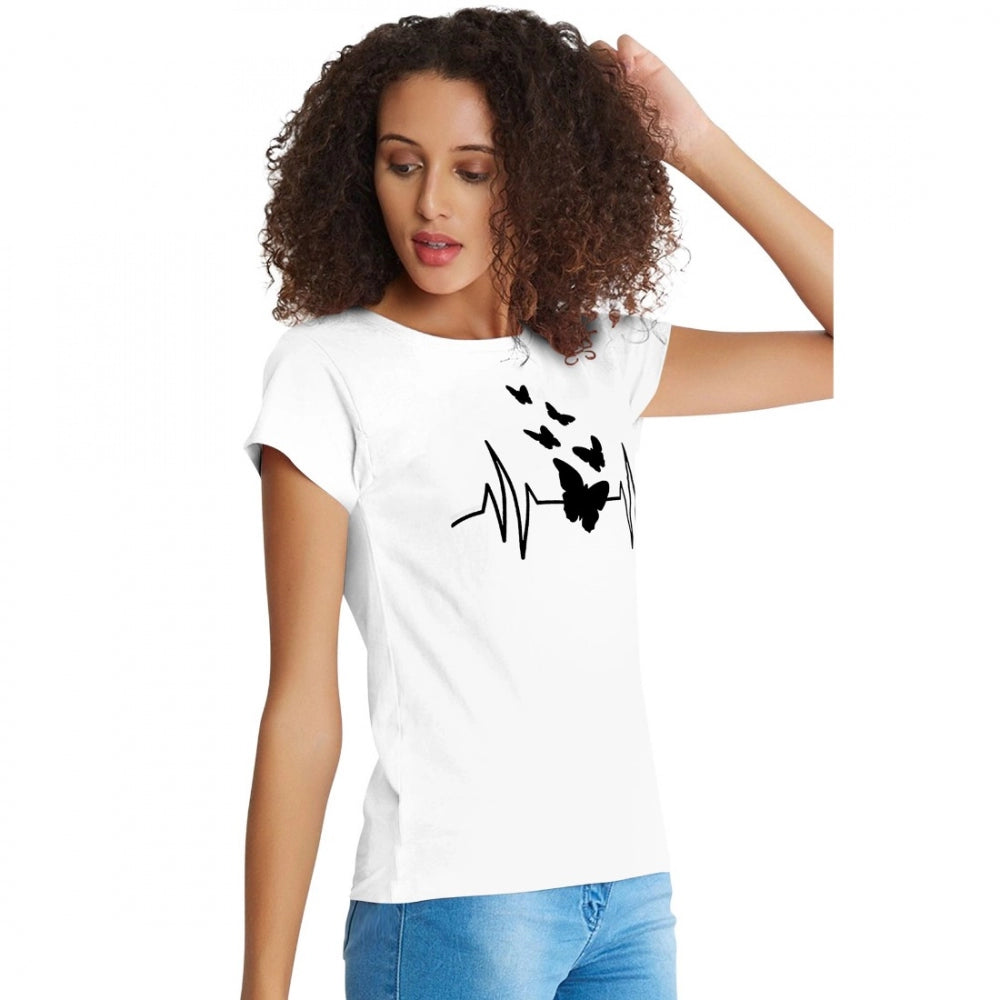 Powerful Women's Cotton Western Wear T Shirt (White)