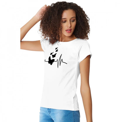 Powerful Women's Cotton Western Wear T Shirt (White)