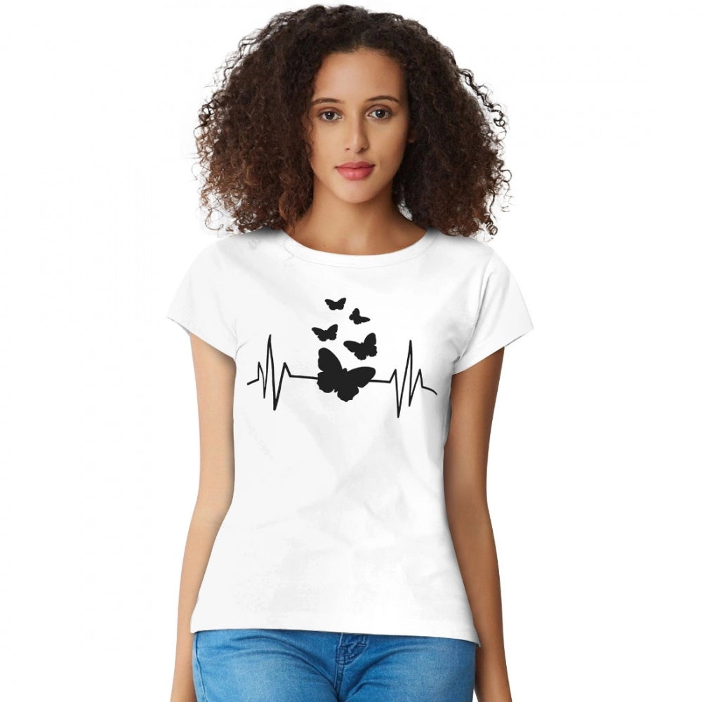 Powerful Women's Cotton Western Wear T Shirt (White)