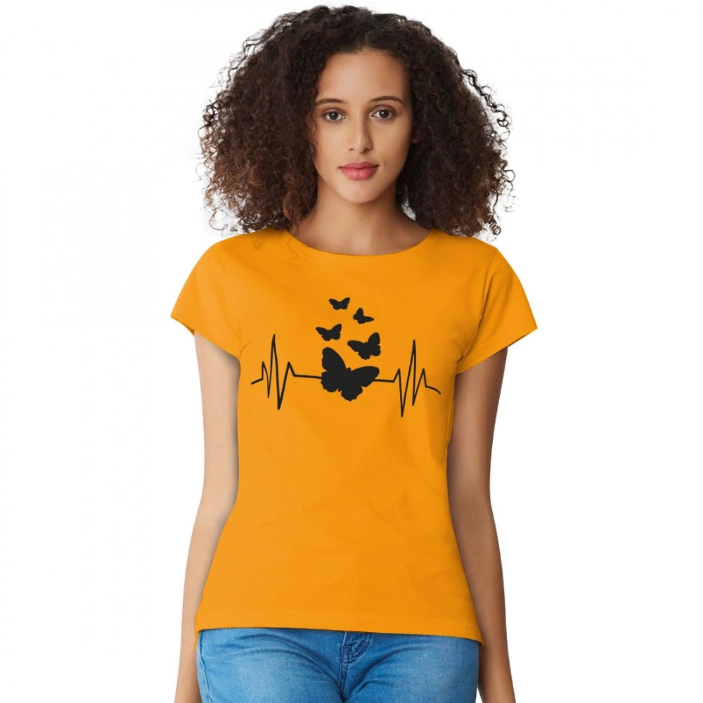 Regal Women's Cotton Western Wear T Shirt (Yellow)
