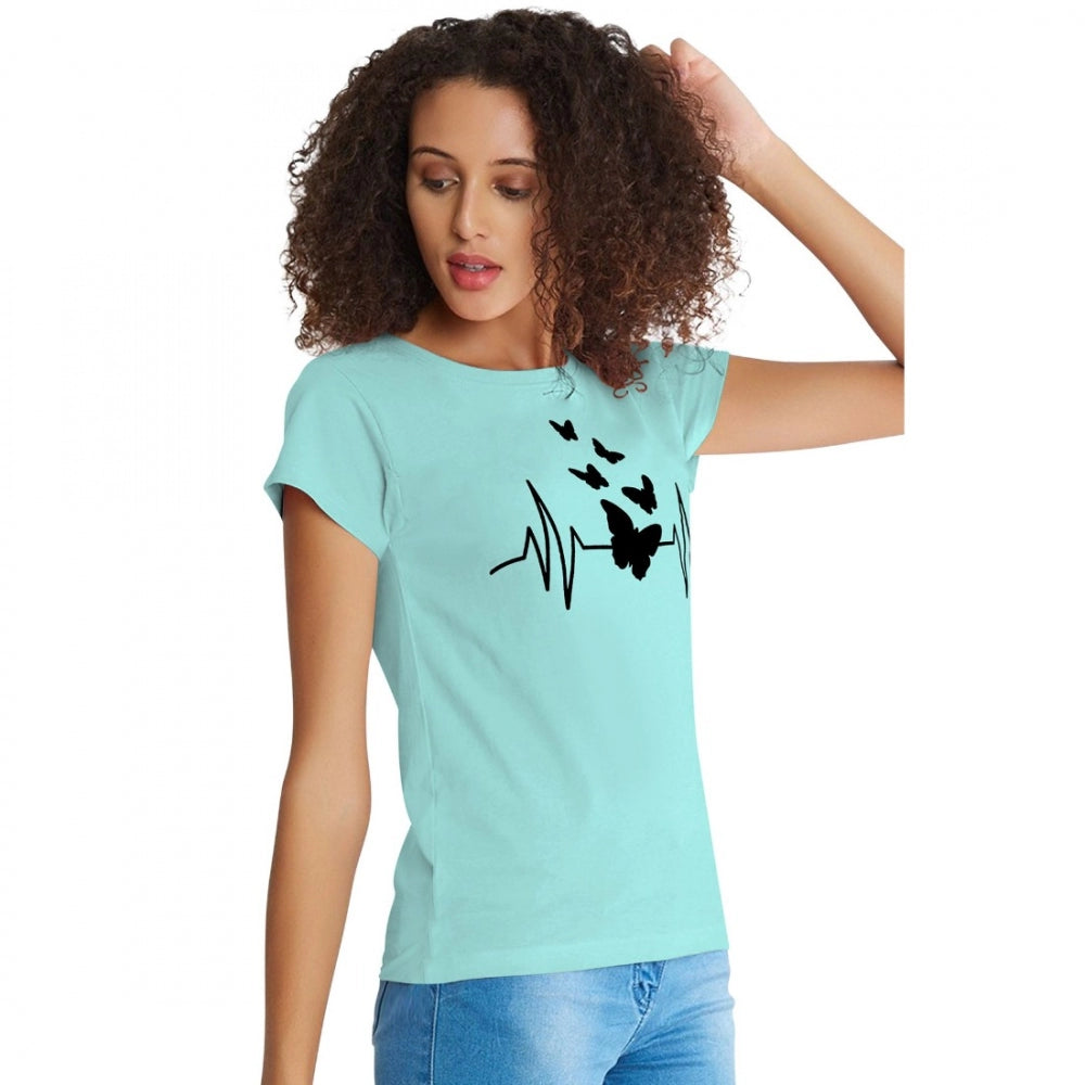 Bold Women's Cotton Western Wear T Shirt (C Green)