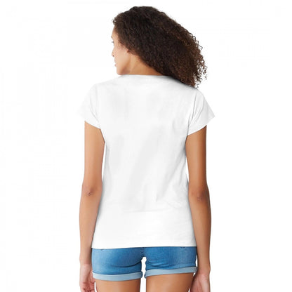 Powerful Women's Cotton Western Wear T Shirt (White)