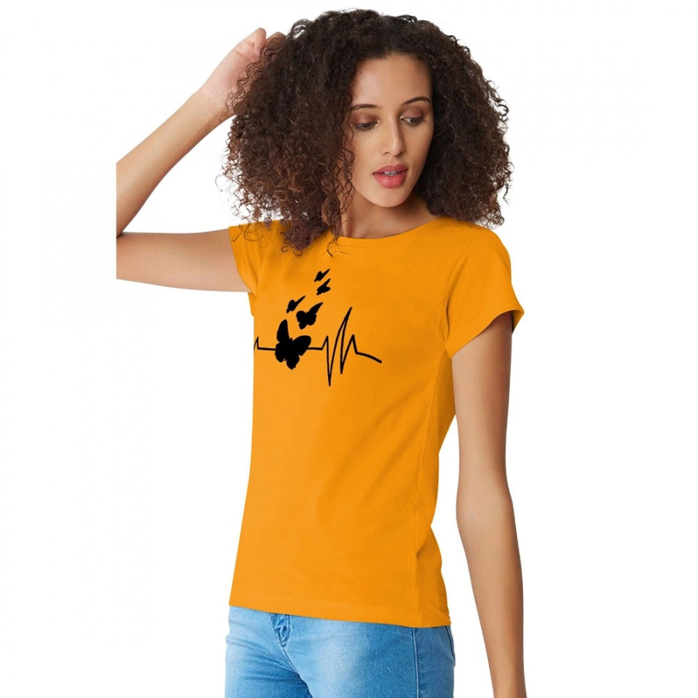 Regal Women's Cotton Western Wear T Shirt (Yellow)