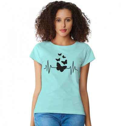Bold Women's Cotton Western Wear T Shirt (C Green)