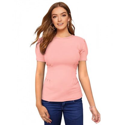 Exquisite Magnificent Premium Exclusive Bespoke Statement Women's Western Wear Hosiery T Shirts (Peach)