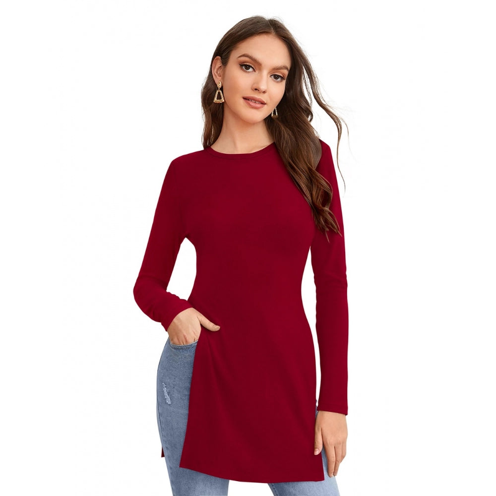 Lavish Women's Western Wear Hosiery T Shirts (Maroon)