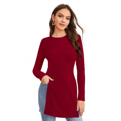 Lavish Women's Western Wear Hosiery T Shirts (Maroon)
