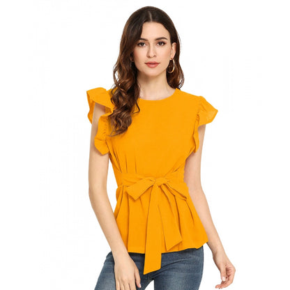 Effortless Women's Western Wear Hosiery T Shirts (Yellow)