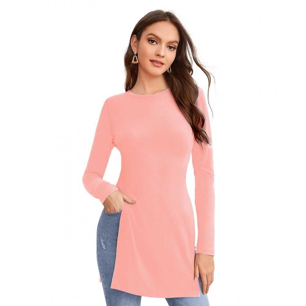 Powerful Women's Western Wear Hosiery T Shirts (Peach)