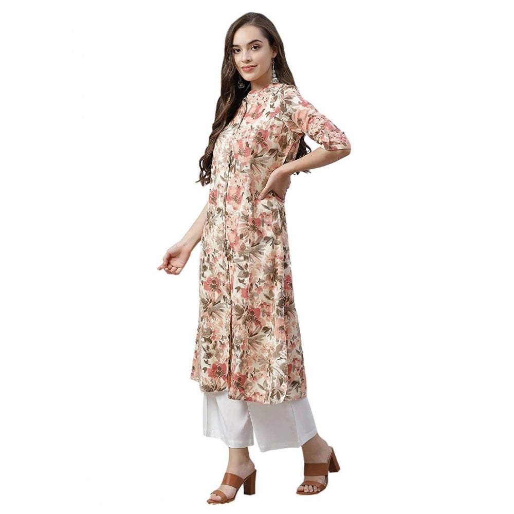 Elegant Women's Cotton Printed Floral Print Kurti (Multicolor, Cotton)