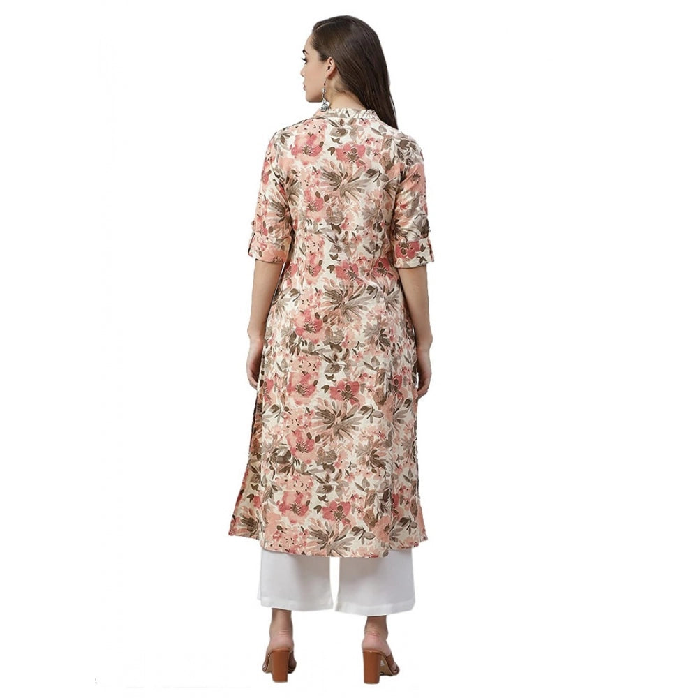 Elegant Women's Cotton Printed Floral Print Kurti (Multicolor, Cotton)