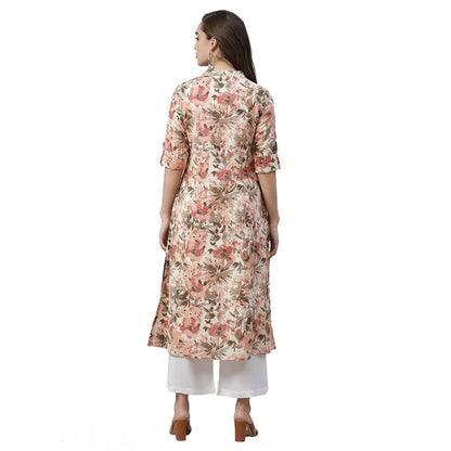 Elegant Women's Cotton Printed Floral Print Kurti (Multicolor, Cotton)