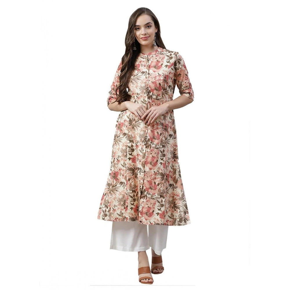 Elegant Women's Cotton Printed Floral Print Kurti (Multicolor, Cotton)