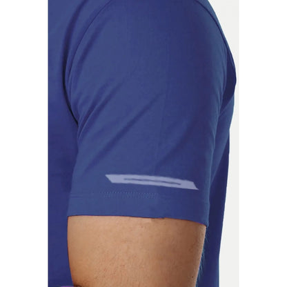 Generic Men's��Casual Half sleeve Solid��Polyester Crew Neck T-shirt (Blue)