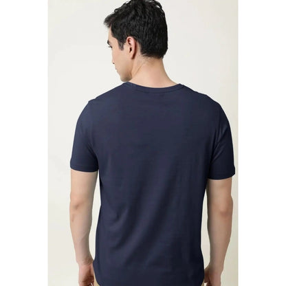 Generic Men's��Casual Half sleeve Solid��Cotton V Neck T-shirt (Navy)