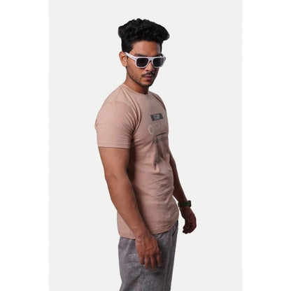 Generic Men's��Casual Half sleeve Optimist Printed Cotton Crew Neck T-shirt (Pink)