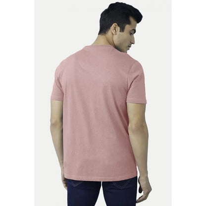 Generic Men's��Casual Half sleeve Digital Printed Cotton Crew Neck T-shirt (Coral)