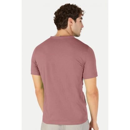 Generic Men's��Casual Half sleeve Solid��Cotton Henley Neck T-shirt (Onion)