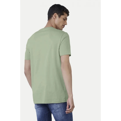 Generic Men's��Casual Half sleeve Digital Printed Cotton Crew Neck T-shirt (Pista)
