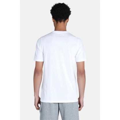 Generic Men's��Casual Half sleeve Printed Polyester Crew Neck T-shirt (White)