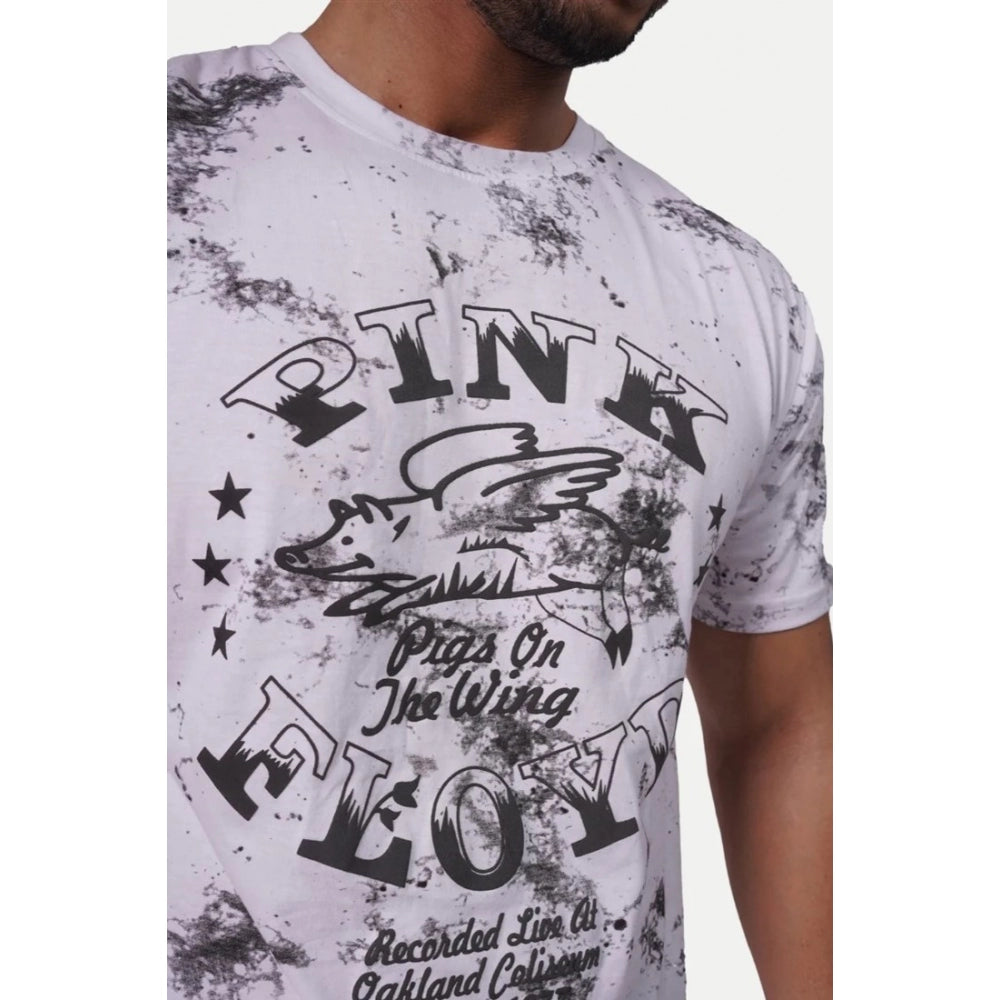 Generic Men's��Casual Half sleeve Printed Cotton Crew Neck T-shirt (White)