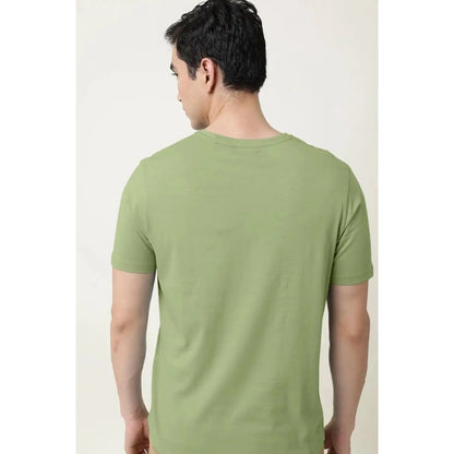 Generic Men's��Casual Half sleeve Solid��Cotton V Neck T-shirt (Pista)