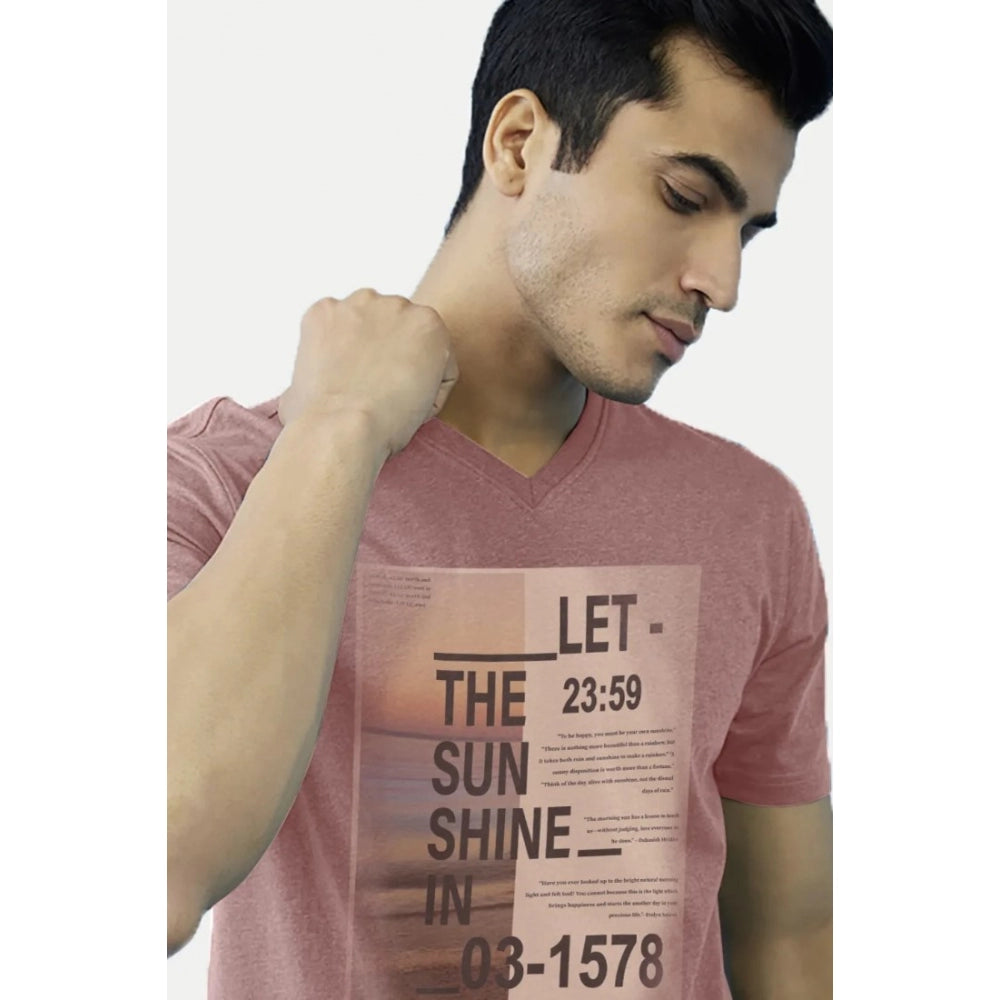 Generic Men's��Casual Half sleeve Digital Printed Cotton Crew Neck T-shirt (Coral)