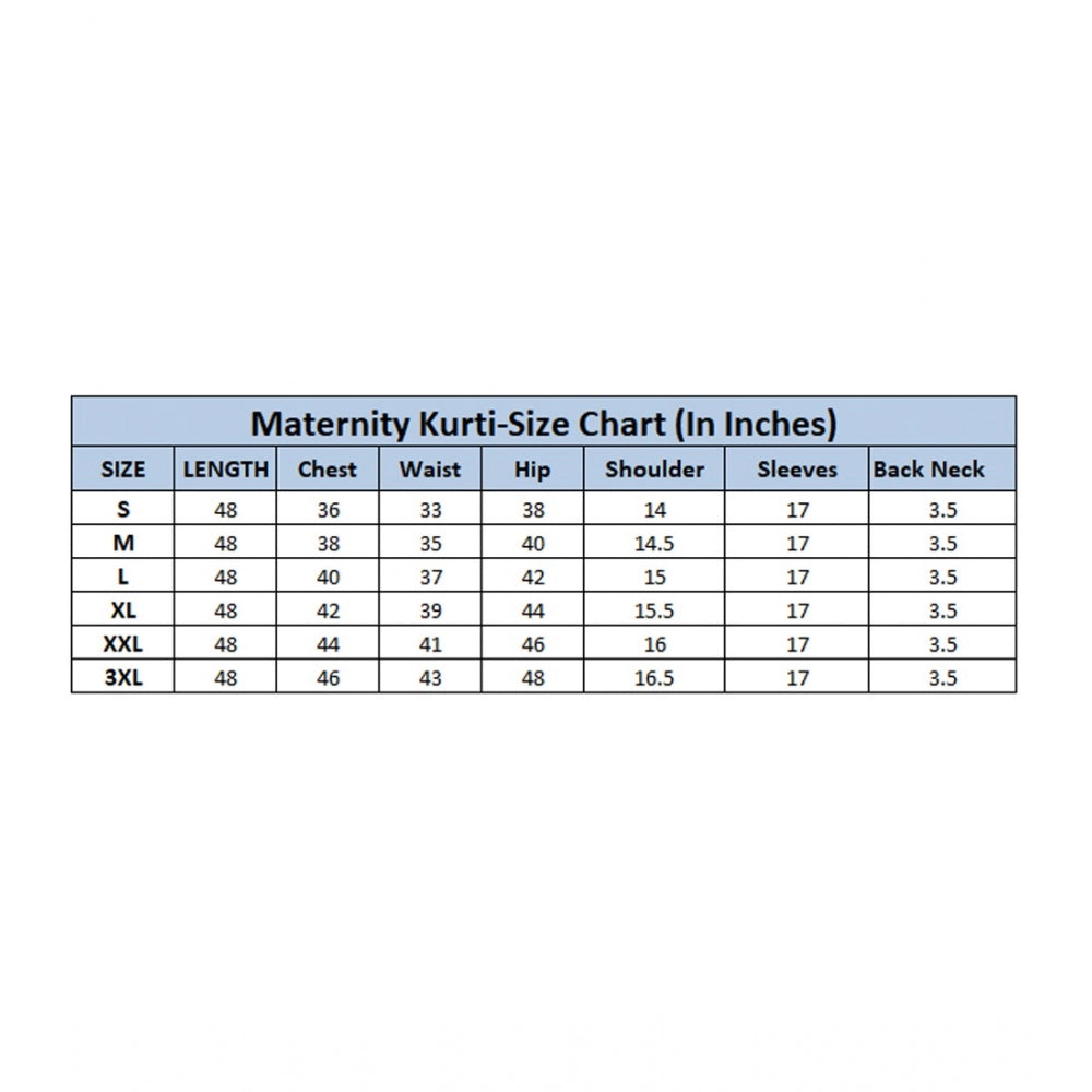 Bespoke Women's Casual 3/4 Sleeve Printed Viscose Maternity Feeding Kurti (Brown)