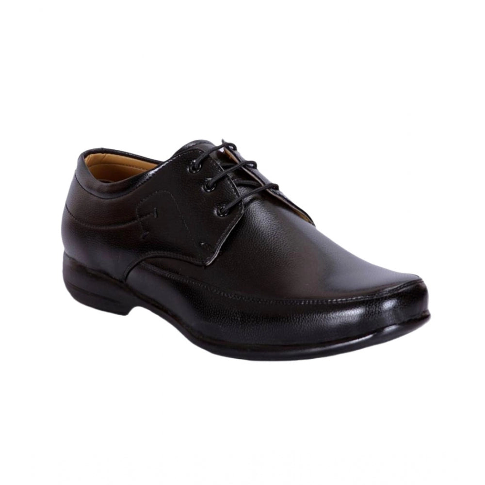 Generic Men's Solid Synthetic Leather Formal Shoes (Black)
